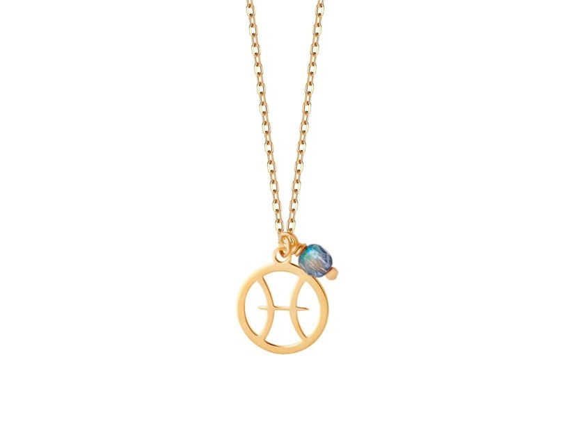 Naszyjnik ze znakiem zodiaku Ryby srebro pozłacane Verona