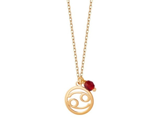 Naszyjnik ze znakiem zodiaku Rak srebro pozłacane prezent