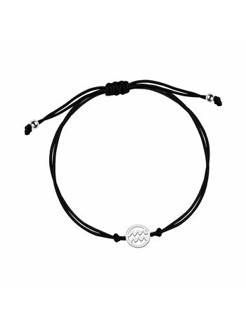 Bransoletka ze znakiem zodiaku wodnik na sznurku srebro prezent