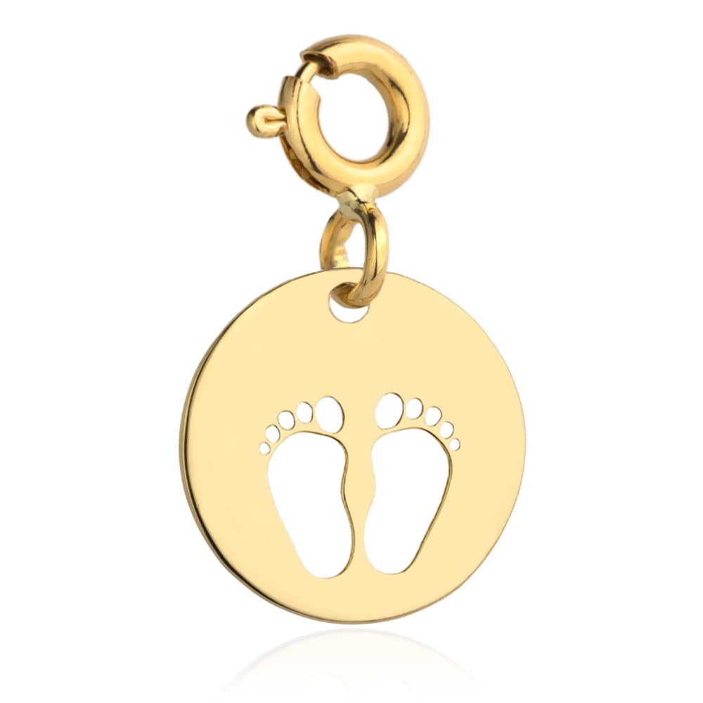 Zawieszka/charms złote pełne kółko i stópki 585 Shelbi