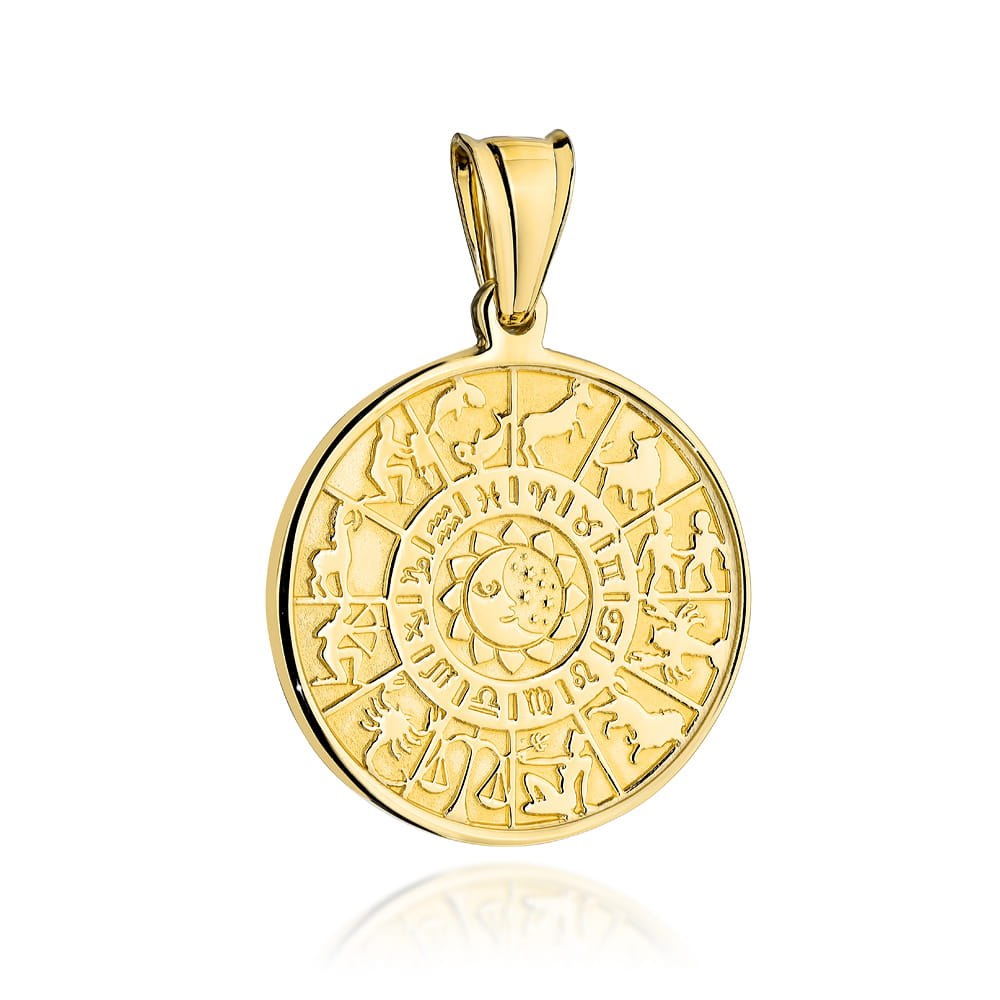 Zawieszka złota tarcza znaków zodiaku (Gramatura: 7.04)