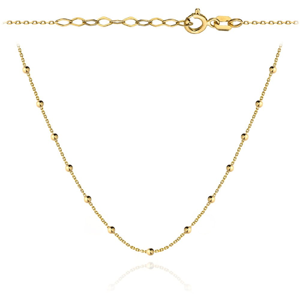 Naszyjnik złoty gładkie kuleczki choker 585 Shelbi