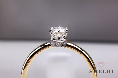 Złoty pierścionek zaręczynowy z diamentem żółte i białe złoto Staviori Złoty pierścionek zaręczynowy z diamentem żółte i białe złoto Staviori