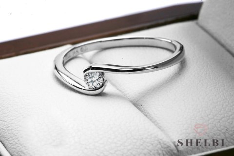 Złoty pierścionek z diamentem białe złoto Staviori Złoty pierścionek z diamentem białe złoto Staviori