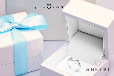 Złoty pierścionek znak nieskończoności z diamentami Staviori Złoty pierścionek znak nieskończoności z diamentami Staviori