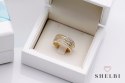Złoty pierścionek z brylantami żółte złoto Staviori