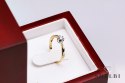 Złoty pierścionek z diamentem żółte i białe złoto Staviori