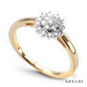Złoty pierścionek z diamentami żółte i białe złoto Staviori