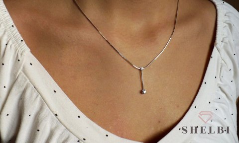 Złoty wisiorek z diamentem białe złoto Staviori Złoty wisiorek z diamentem białe złoto Staviori