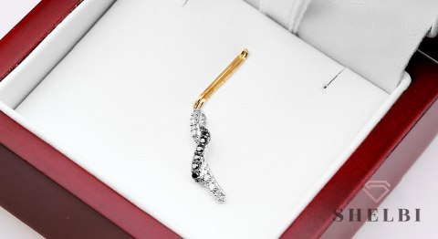 Złoty wisiorek białe i czarne diamenty Staviori Złoty wisiorek białe i czarne diamenty Staviori