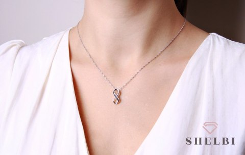 Złota zawieszka nieskończoność białe i czarne diamenty Staviori Złota zawieszka nieskończoność białe i czarne diamenty Staviori