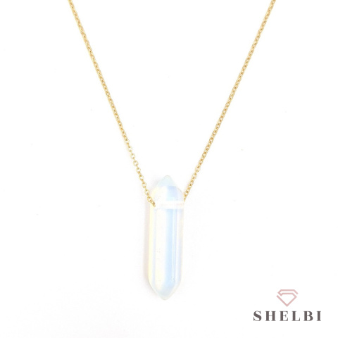 Naszyjnik z kamieniem opal ze stali chirurgicznej Naszyjnik z kamieniem opal ze stali chirurgicznej