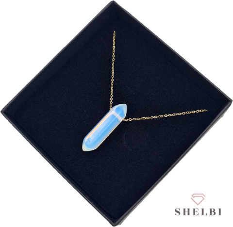 Naszyjnik z kamieniem opal ze stali chirurgicznej Naszyjnik z kamieniem opal ze stali chirurgicznej