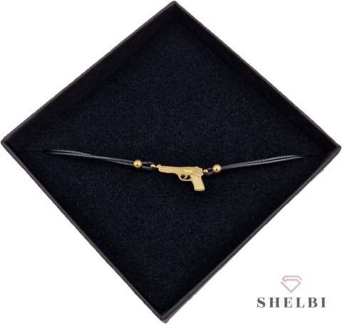 Bransoletka z pistoletem na sznurku stal chirurgiczna prezent