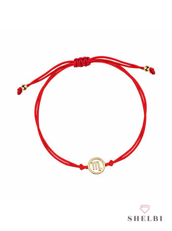 Bransoletka ze znakiem zodiaku Skorpion na sznurku srebro prezent Bransoletka ze znakiem zodiaku Skorpion na sznurku srebro prezent
