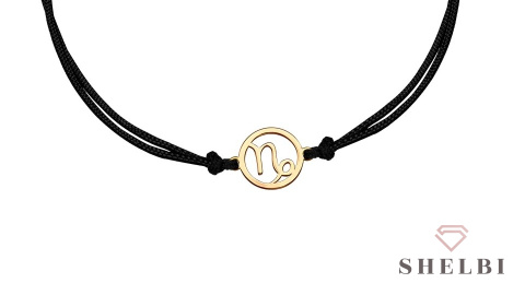 Bransoletka ze znakiem zodiaku Koziorożec na sznurku srebro prezent Bransoletka ze znakiem zodiaku Koziorożec na sznurku srebro prezent