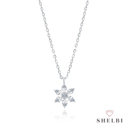 Naszyjnik srebrny ze śnieżynką śnieżynka prezent dedykcja