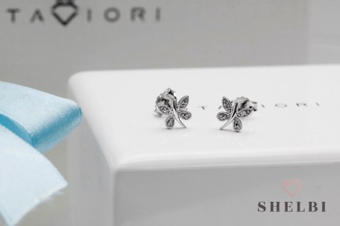 Złote kolczyki motyle z diamentami białe złoto Staviori Złote kolczyki motyle z diamentami białe złoto Staviori