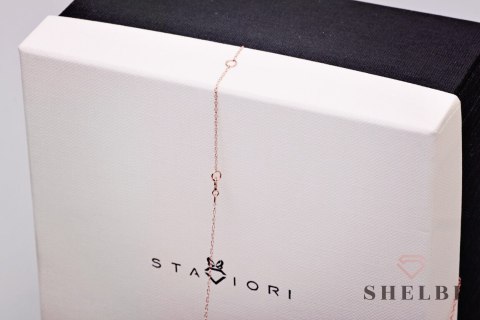 Złoty naszyjnik z brylantem różowe złoto Staviori Złoty naszyjnik z brylantem różowe złoto Staviori