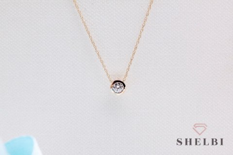 Złoty naszyjnik kółko z diamentem żółte złoto Staviori Złoty naszyjnik kółko z diamentem żółte złoto Staviori