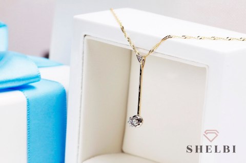 Złoty wisiorek z diamentami żółte złoto Staviori Złoty wisiorek z diamentami żółte złoto Staviori