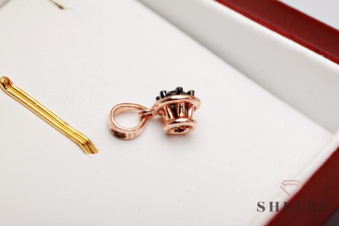 Złota zawieszka z czarnym diamentem różowe złoto Staviori Złota zawieszka z czarnym diamentem różowe złoto Staviori