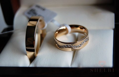 Złota obrączka z diamentami żółte złoto Staviori Złota obrączka z diamentami żółte złoto Staviori