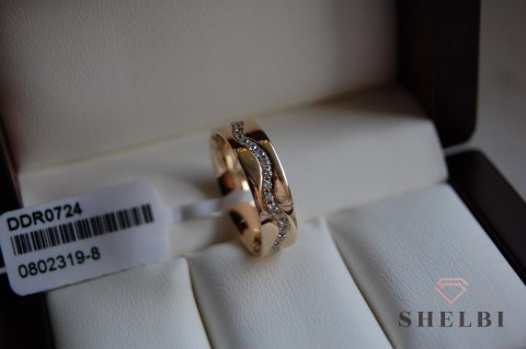 Złota obrączka z diamentami żółte złoto Staviori Złota obrączka z diamentami żółte złoto Staviori