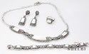 Srebrna bransoletka z masą perłową i markazytami srebro rodowane Staviori