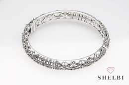 Srebrna bransoleta markazyty srebro rodowane Staviori