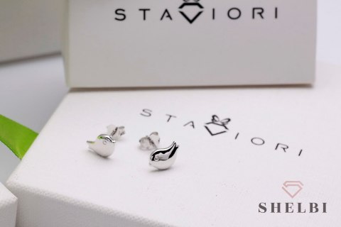 Srebrne kolczyki ptaszki Staviori Srebrne kolczyki ptaszki Staviori