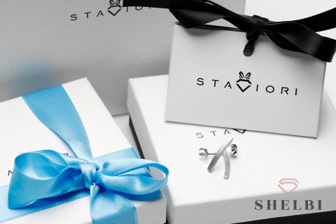Srebrne kolczyki belki szczotkowane Staviori Srebrne kolczyki belki szczotkowane Staviori