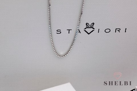 Srebrny Łańcuszek kostka wenecka srebro rodowane 45 cm Staviori Srebrny Łańcuszek kostka wenecka srebro rodowane 45 cm Staviori