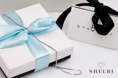 Srebrny Łańcuszek kostka wenecka srebro rodowane 45 cm Staviori Srebrny Łańcuszek kostka wenecka srebro rodowane 45 cm Staviori