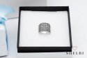 Srebrny pierścionek szeroki z markazytami Staviori