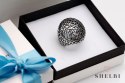 Srebrny pierścionek duży zdobiony sercami kwadratami Staviori