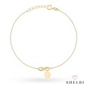 Bransoletka złota z pełnym kółkiem i znakiem nieskończoności 585 SHELBI