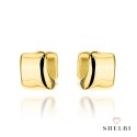 Kolczyki złote gładkie geometryczne 585 SHELBI