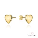 Kolczyki złote gładkie serca duże 585 SHELBI
