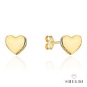 Kolczyki złote serduszko gładkie 585 SHELBI