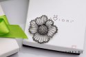Srebrna broszka kwiat z markazytami prezent Staviori
