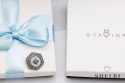 Srebrna broszka vintage z masą perłową i markazytami prezent Staviori