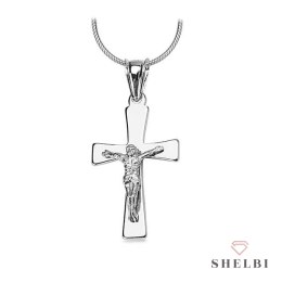 Krzyżyk srebrny męski z wizerunkiem Jezusa