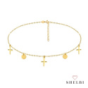 Srebrny naszyjnik choker z krzyżykami kółkami pozłacany Srebrny naszyjnik choker z krzyżykami kółkami pozłacany