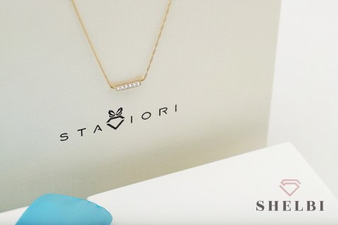 Złoty naszyjnik z diamentami próba 585 Staviori Złoty naszyjnik z diamentami próba 585 Staviori
