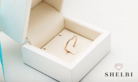 Złoty pierścionek z diamentami próba 585 różowe złoto Staviori Złoty pierścionek z diamentami próba 585 różowe złoto Staviori