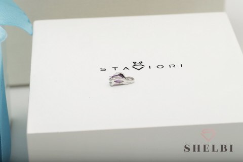 Złoty wisiorek z diamentami i fioletowym ametystem Staviori Złoty wisiorek z diamentami i fioletowym ametystem Staviori