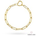 Bransoletka złota długie ogniwa i serce 585 SHELBI