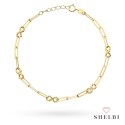 Bransoletka złota długie ogniwa i znaki nieskończoności 585 SHELBI