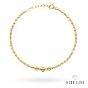 Bransoletka złota gładkie i diamentowane kuleczki 585 SHELBI